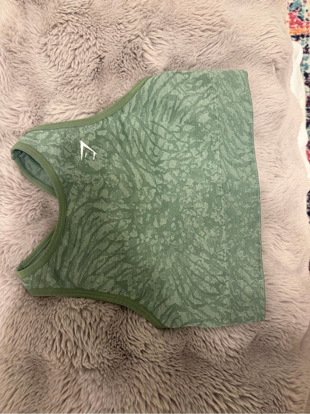 Gymshark Olive Green Patterned Seamless Crop Top